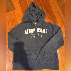 Y2K Aeropostale zip hoodie large navy blue